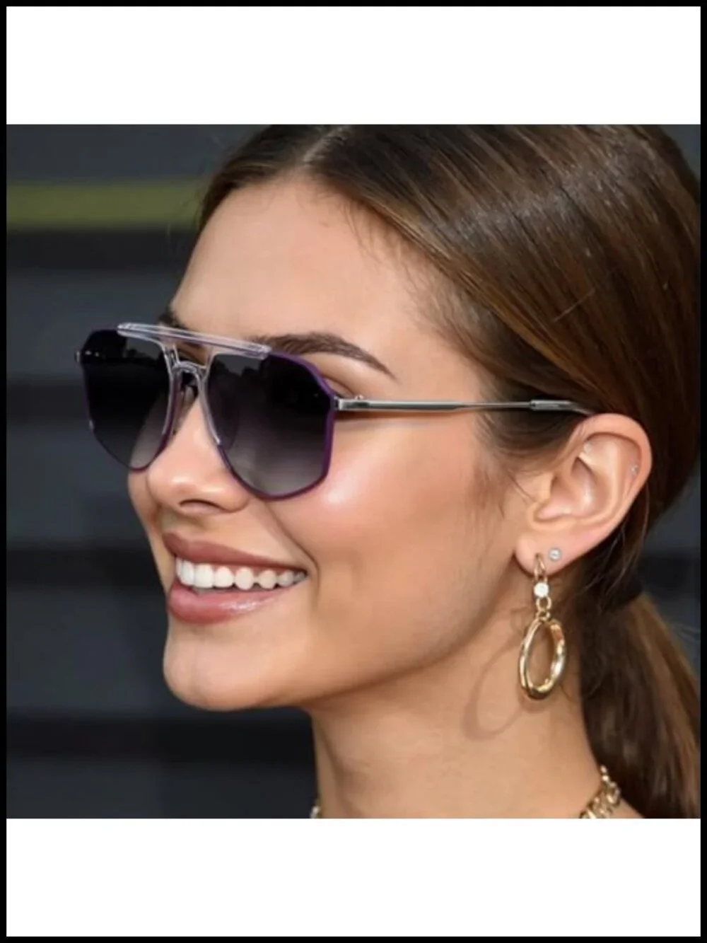 Polarized Aviator Sunglasses Oversized Metal Trendy Flat Top UV400